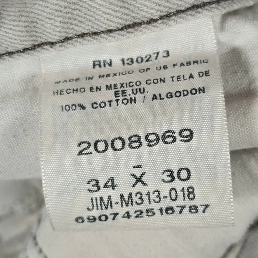 Lee Mens Regular Fit Straight Leg Gray Cotton Denim Jeans 34x29‎ JIM-M313-018